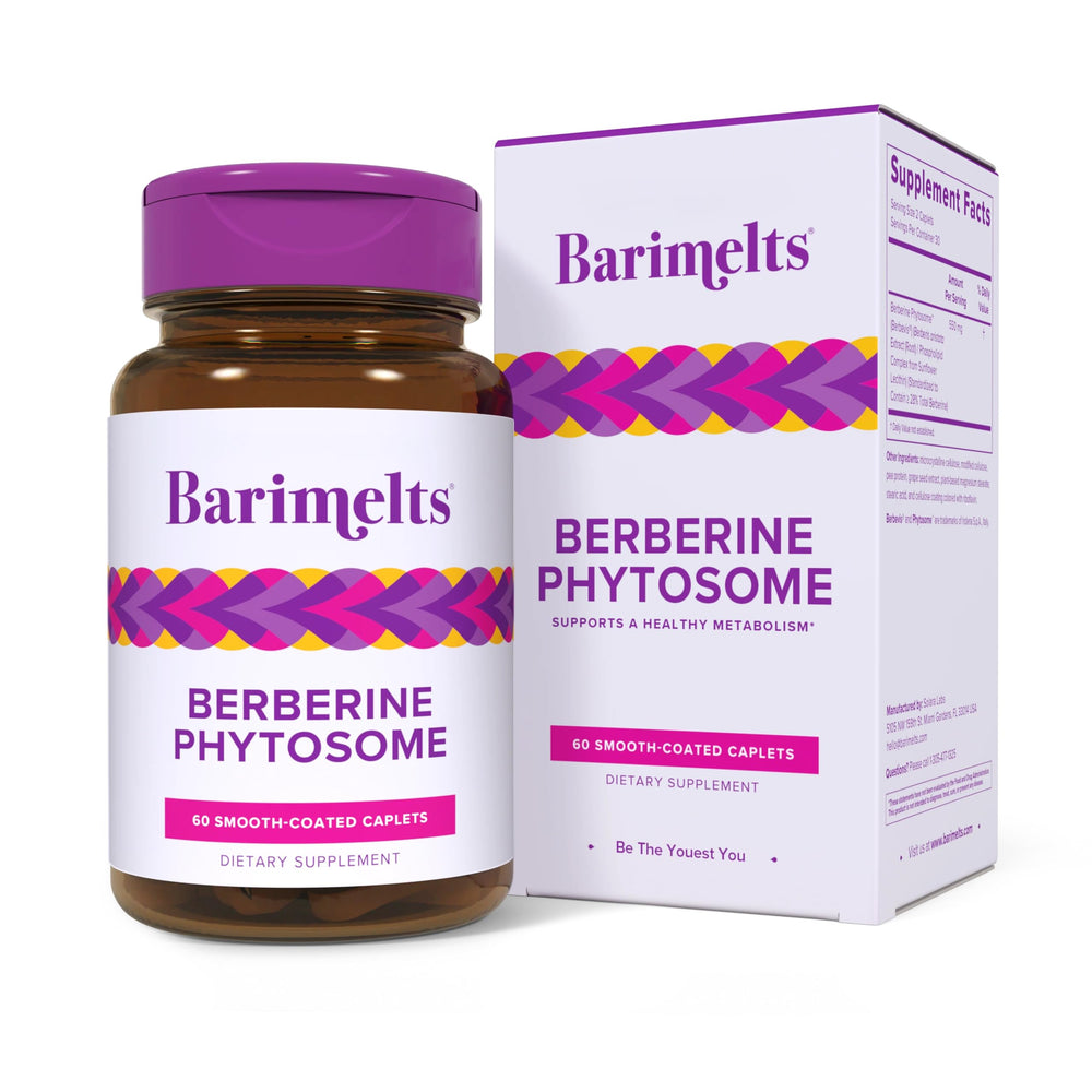 Front view of BariMelts Berberine Phytosome 550mg bottle