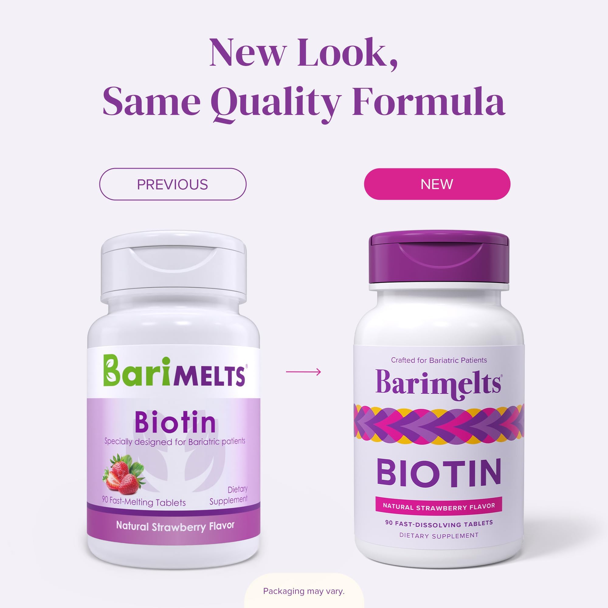 Gluten-free BariMelts Biotin 5000mcg bottle label