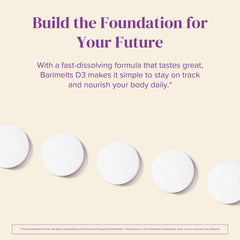BariMelts next to a coin to show tablet size and portable convenience