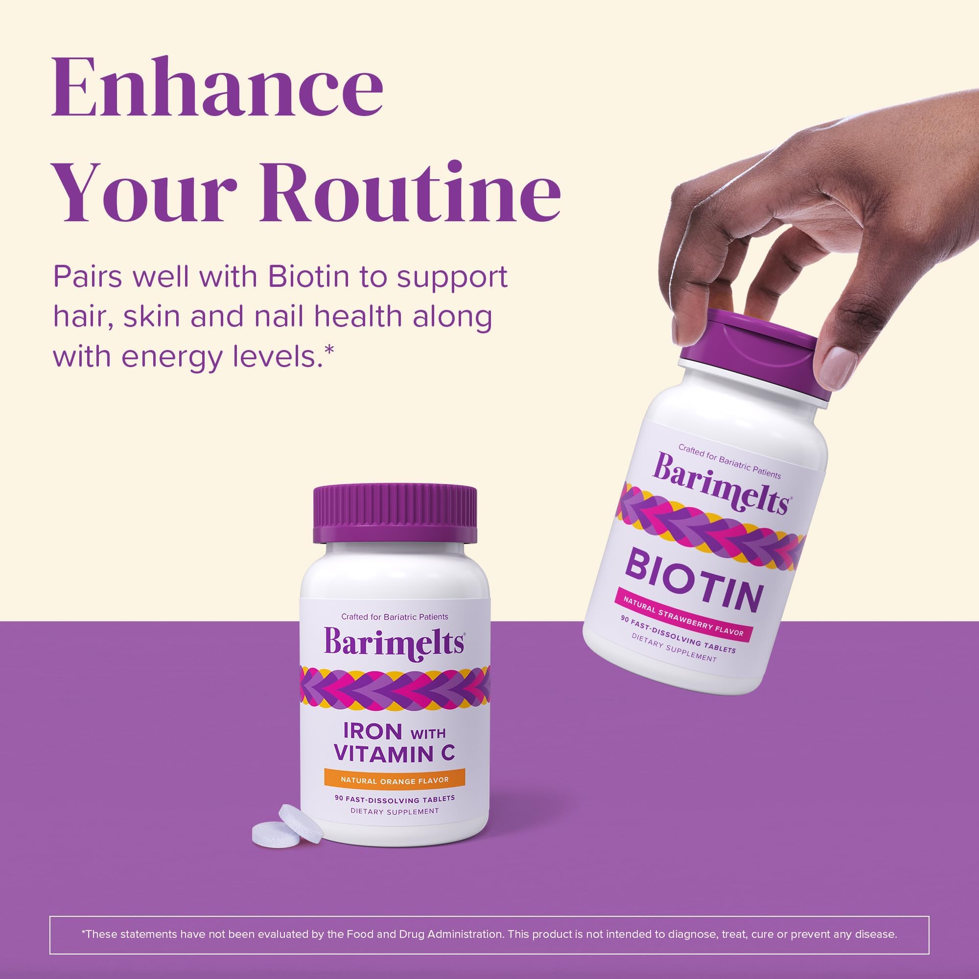 Vitamin C aiding iron absorption illustration