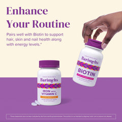 Vitamin C aiding iron absorption illustration
