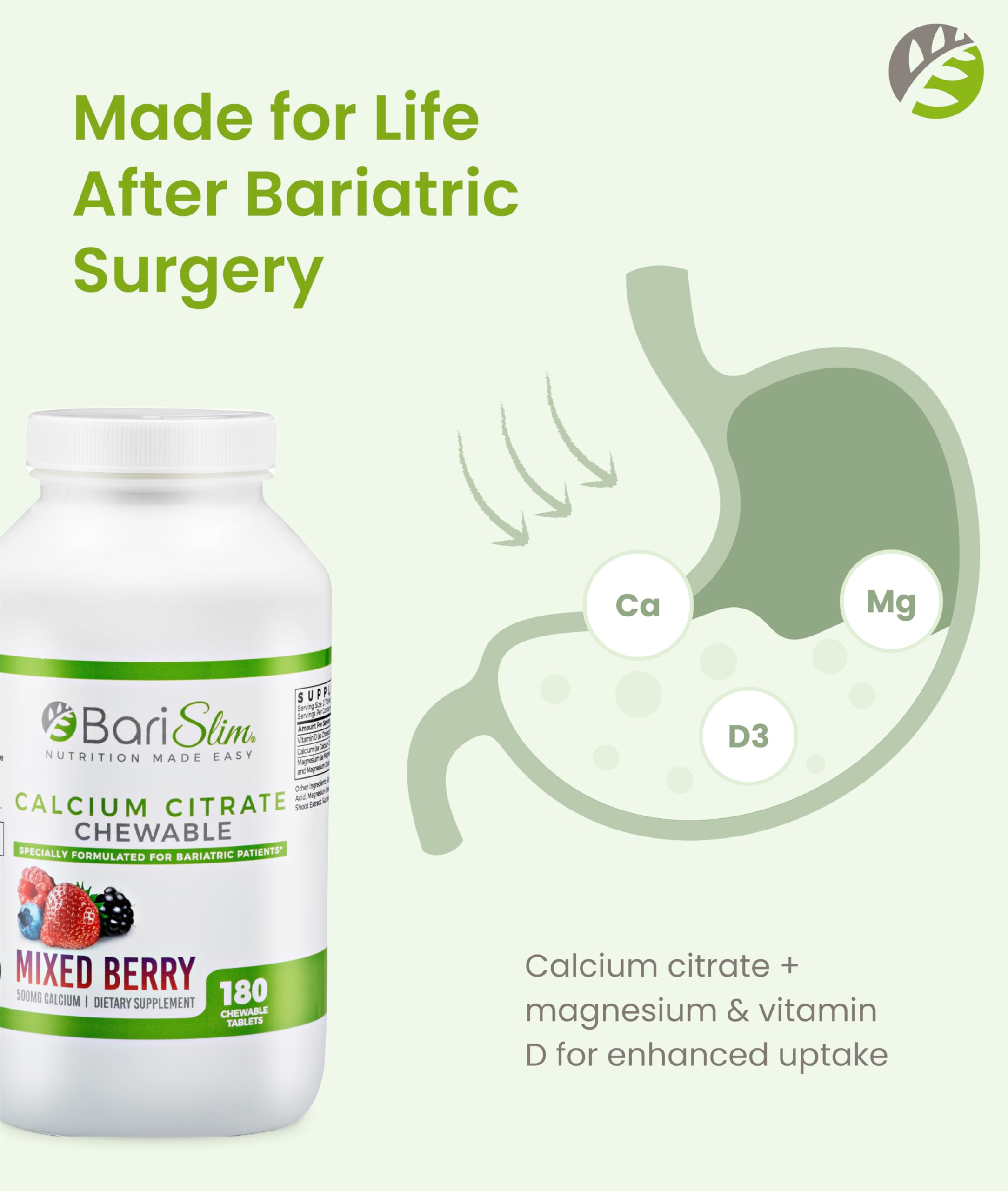 Calcium citrate with magnesium and vitamin D for better absorption