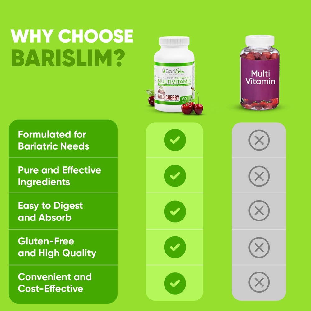 BariSlim bottle and tablets shown for post-surgery nutrition