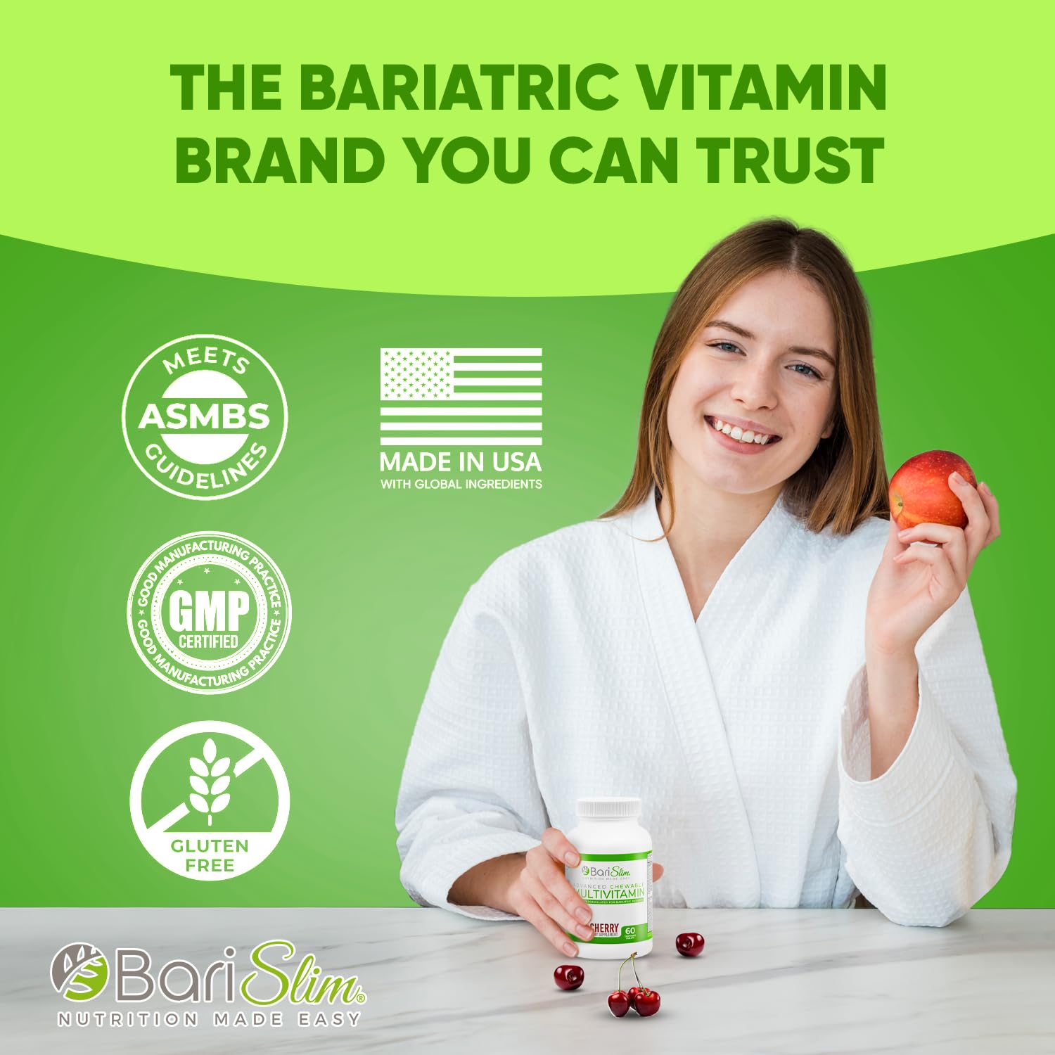Healthy lifestyle imagery with BariSlim post-bariatric vitamins