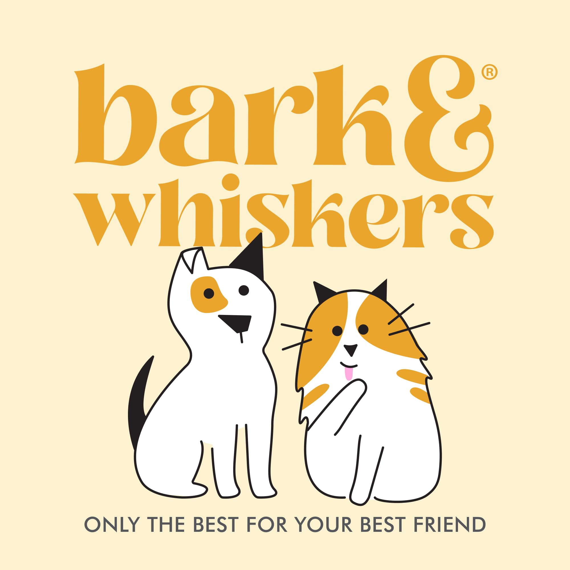 Bark & Whiskers brand logo with glandular support imagery