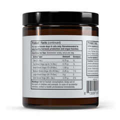 Product label indicating 75 scoops per container