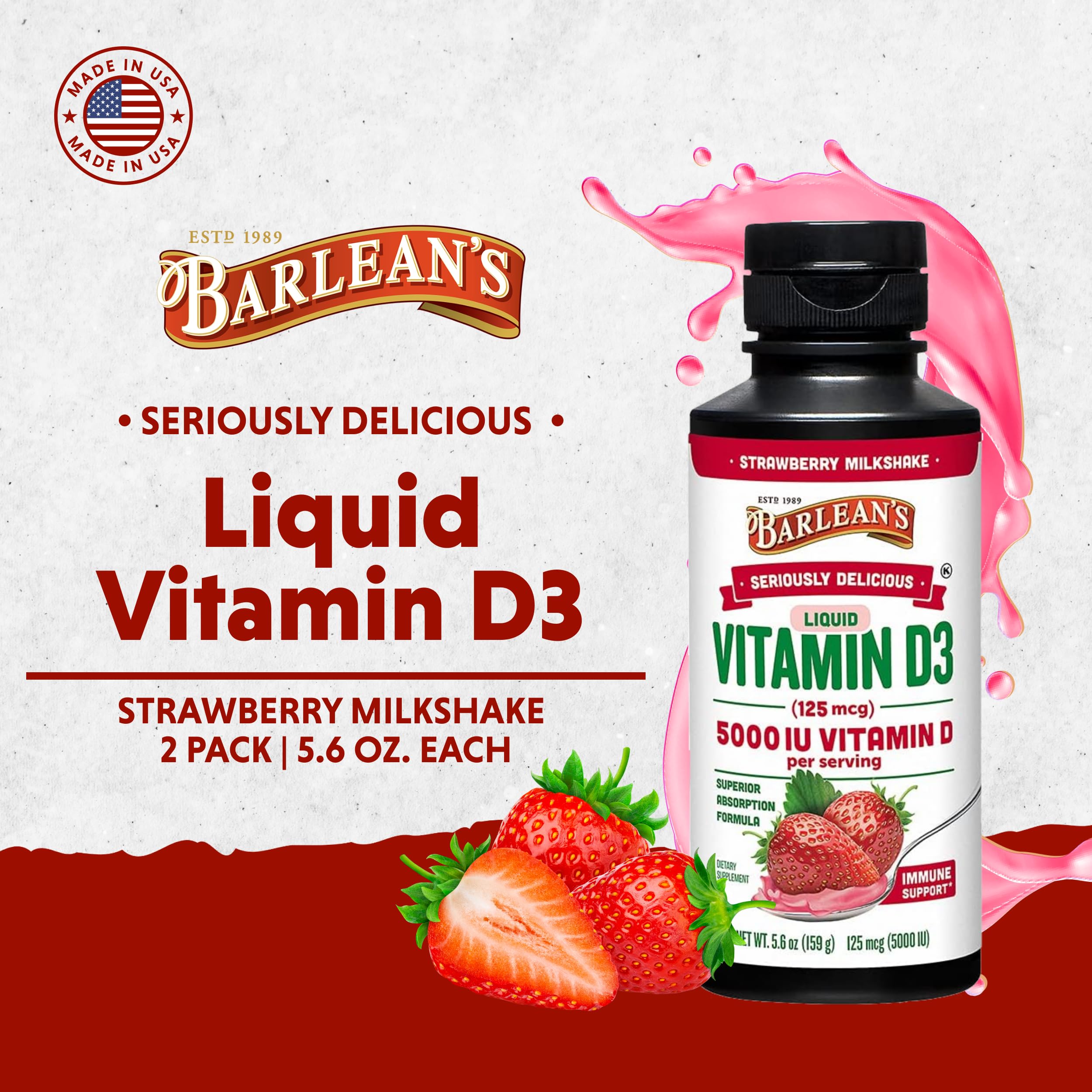 Barlean's D3 Liquid pack side view