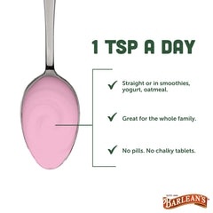 Suggested usage for adults and children 4+ for Barlean's D3+K2 liquid Pink Lemonade