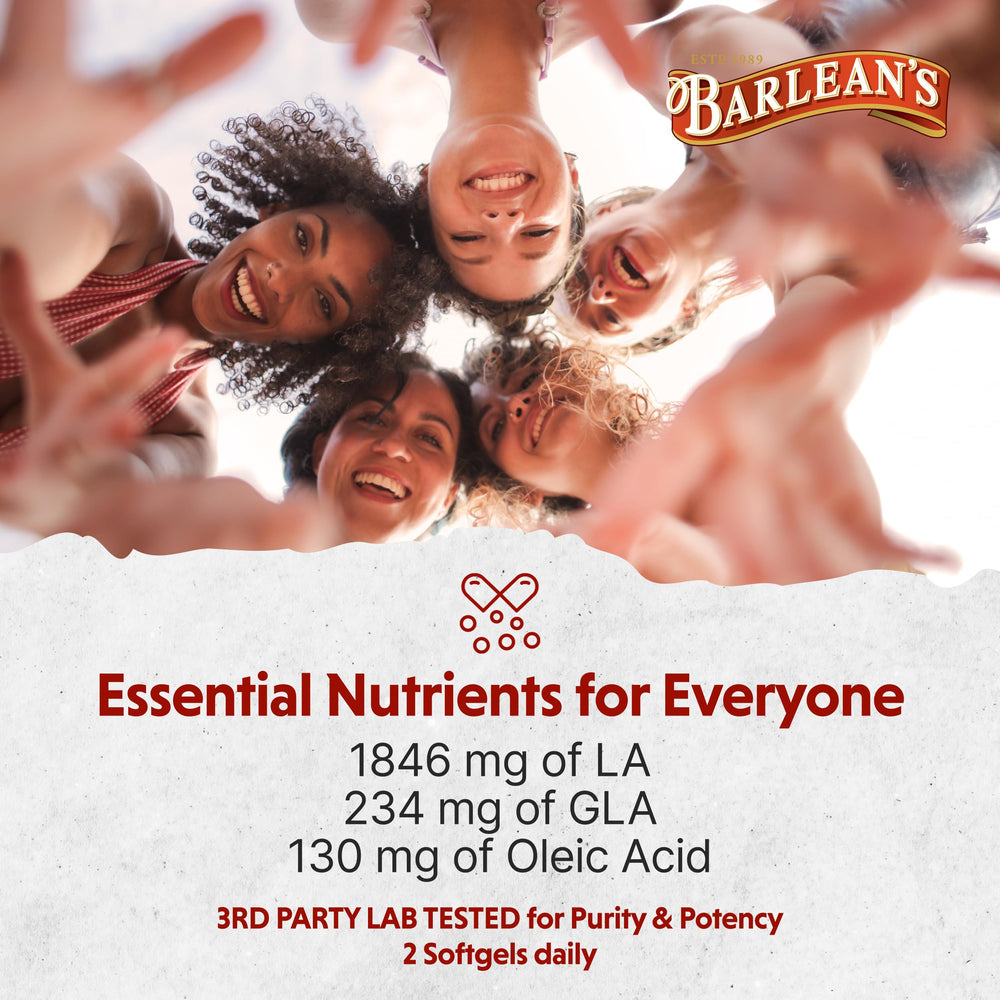 Serving suggestion showing two softgels daily