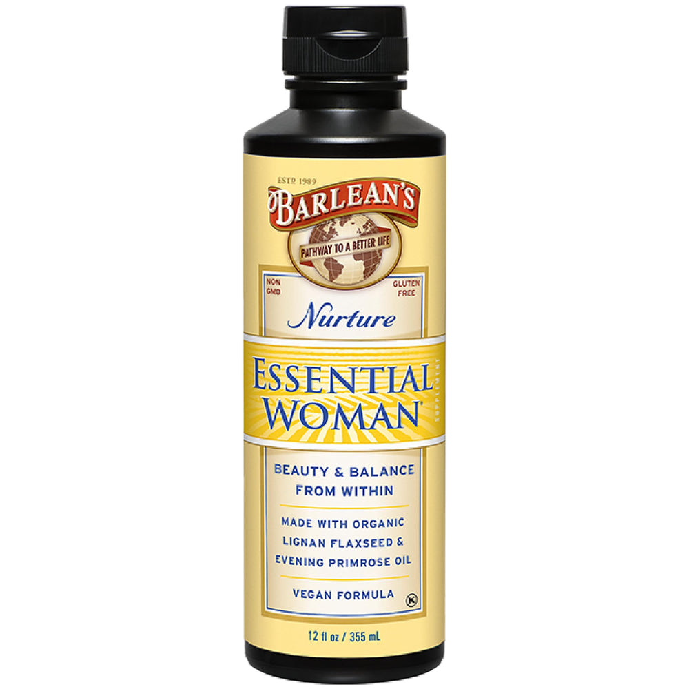 Barlean's Essential Woman Liquid Supplement bottle with label