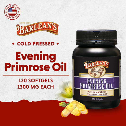 Close-up view of the GLA content in Barlean's Evening Primrose Oil