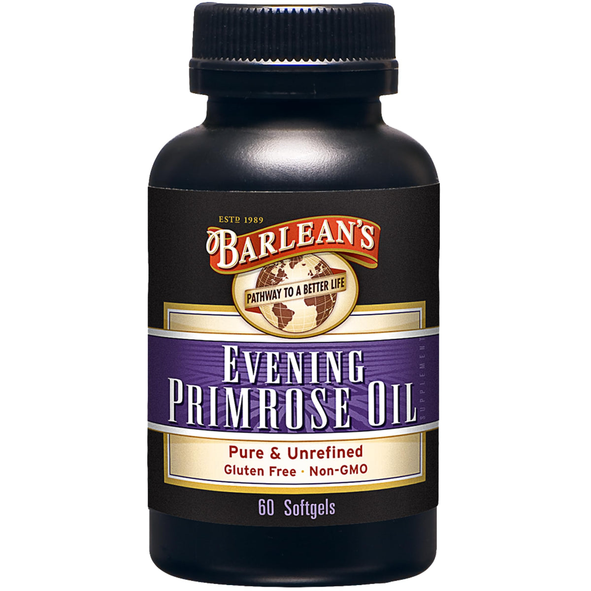 Barlean's Evening Primrose Oil Softgels bottle with 60 softgels