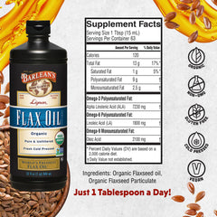Barlean's flax oil adds a subtle, nutty note to salads and bowls.