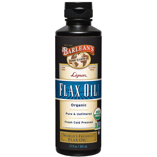 Barlean's Organic Lignan Flaxseed Oil 12 oz bottle
