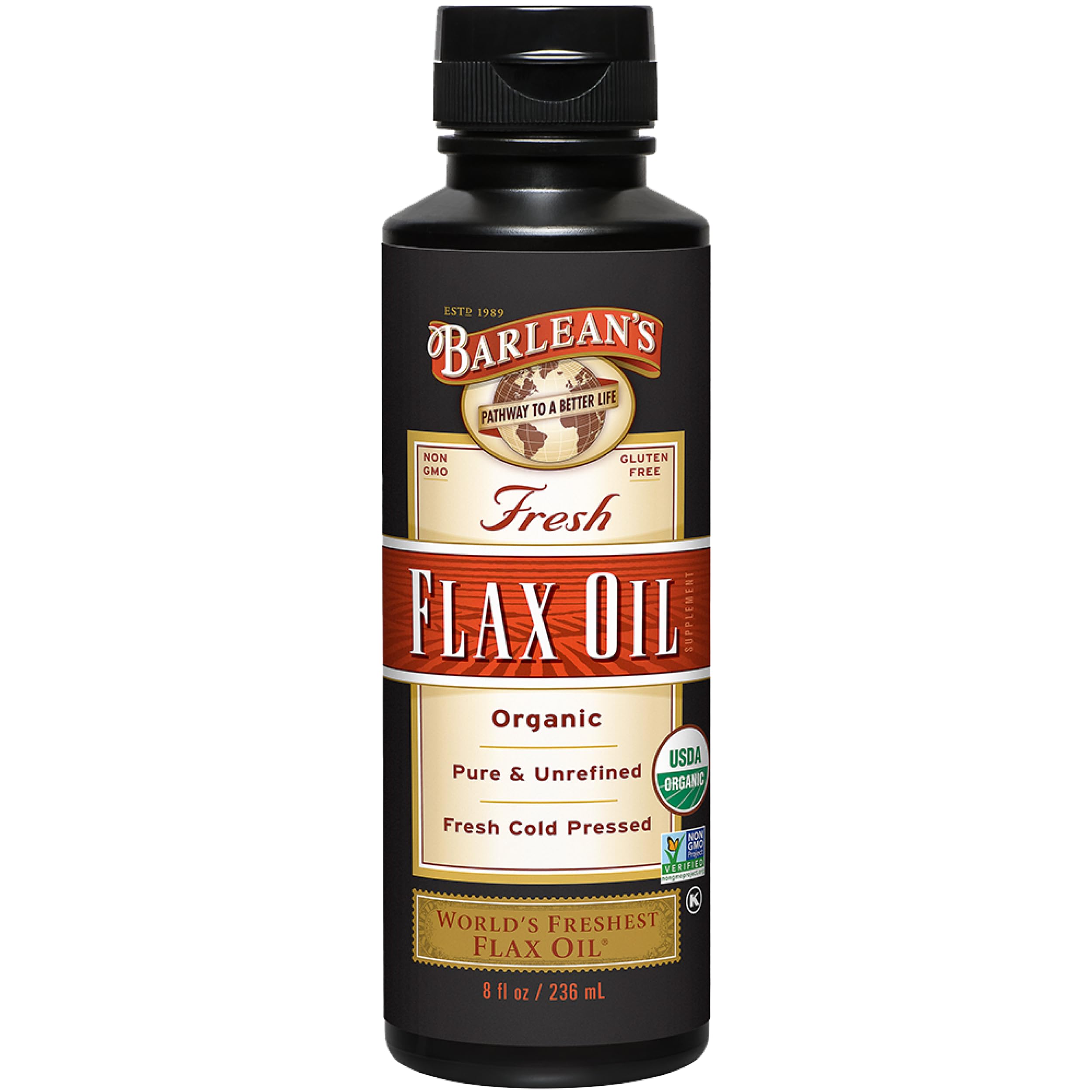 Barlean's Organic Flaxseed Oil 8 oz bottle