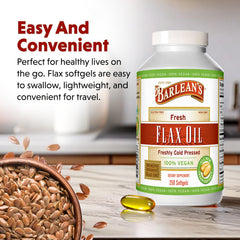 Travel-friendly flaxseed oil softgels, no refrigeration needed