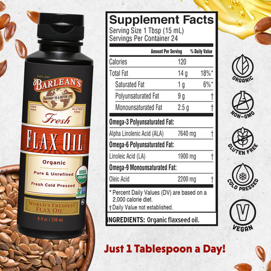 Vegan, gluten-free flaxseed oil supplement