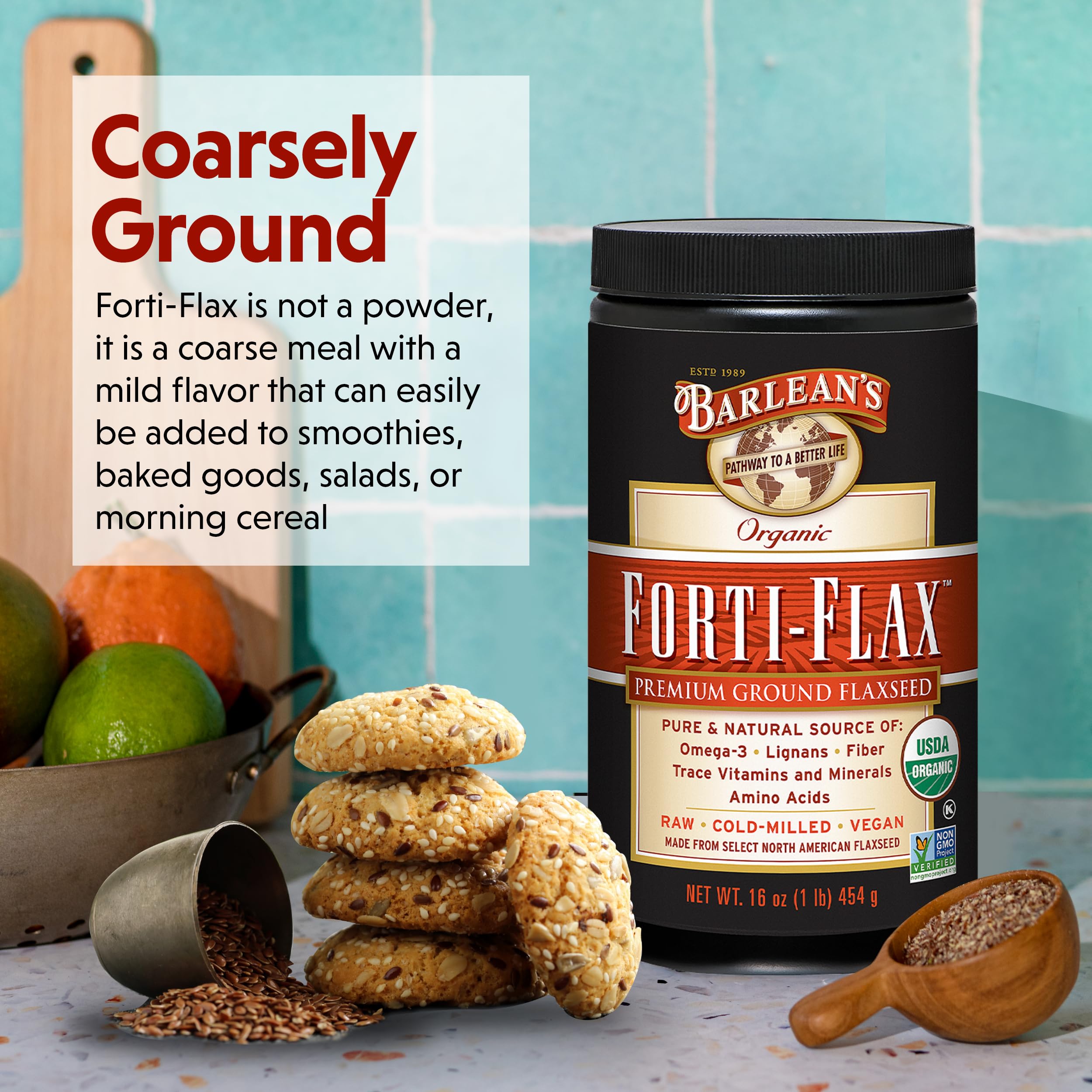 North American organic flaxseed sourced from USDA Organic farms