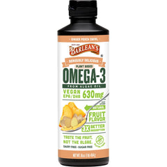 Barlean's Ginger Peach Vegan Omega-3 Algae Oil bottle, 16 oz