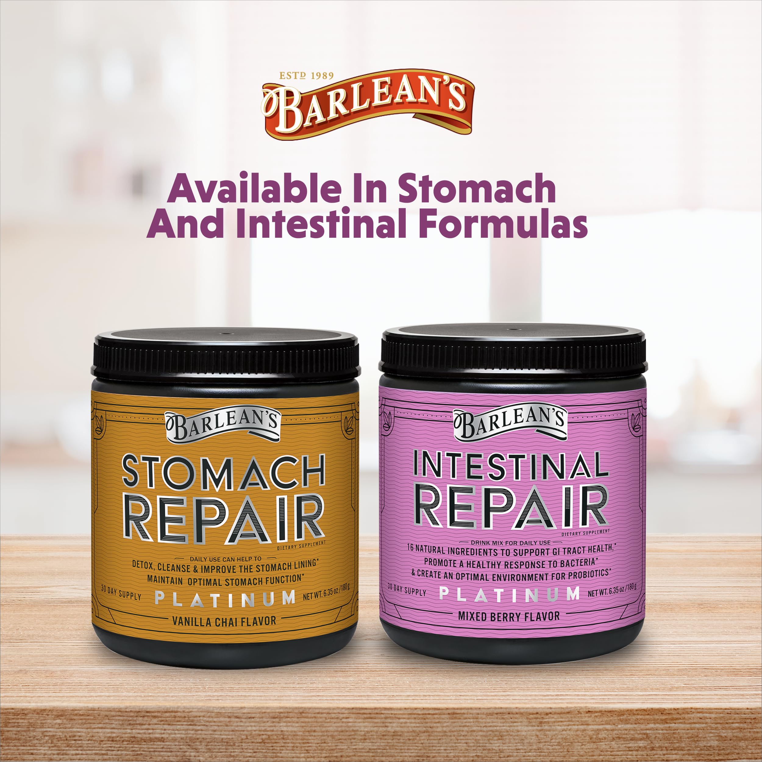 Scoop dispensing Barlean's Intestinal Repair powder