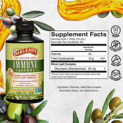 Barlean's Olive Leaf Complex pour scene with convenient bottle design.