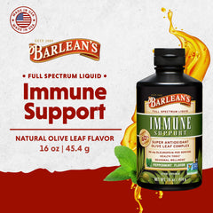 Liquid olive leaf extract showing 95 mg oleuropein per tablespoon