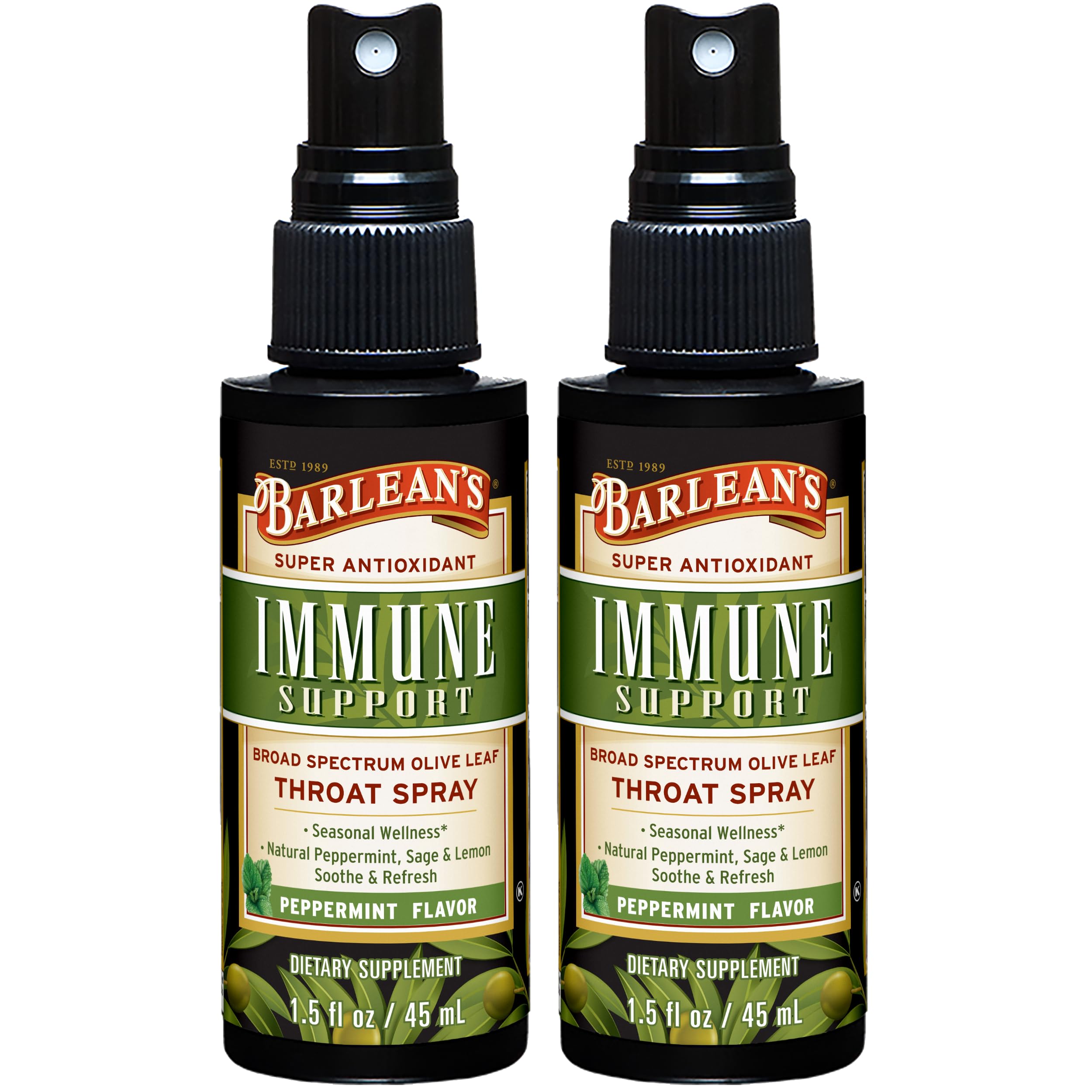 Barlean's Olive Leaf Complex Throat Spray 2-pack – front view
