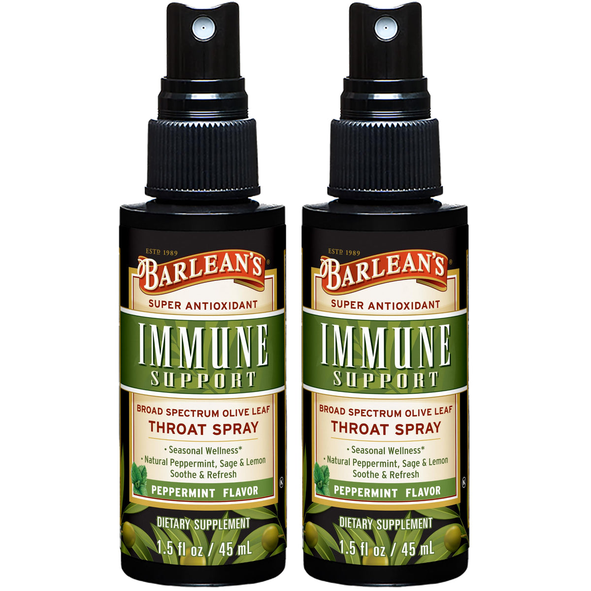 Barlean's Olive Leaf Complex Throat Spray 2-pack – front view