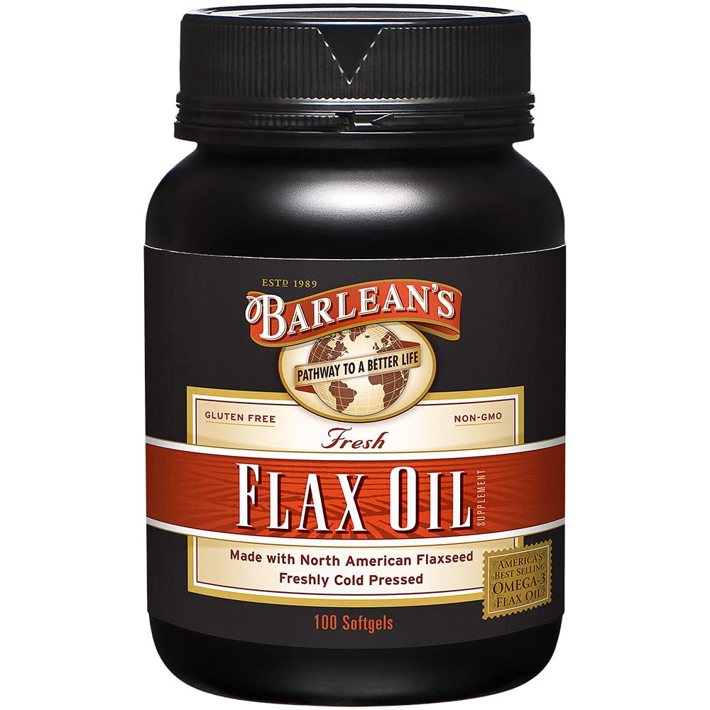 Barlean's Omega 3 6 9 Flaxseed Oil Softgels bottle front