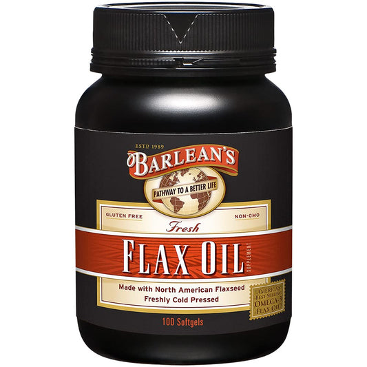 Barlean's Omega 3 6 9 Flaxseed Oil Softgels bottle front