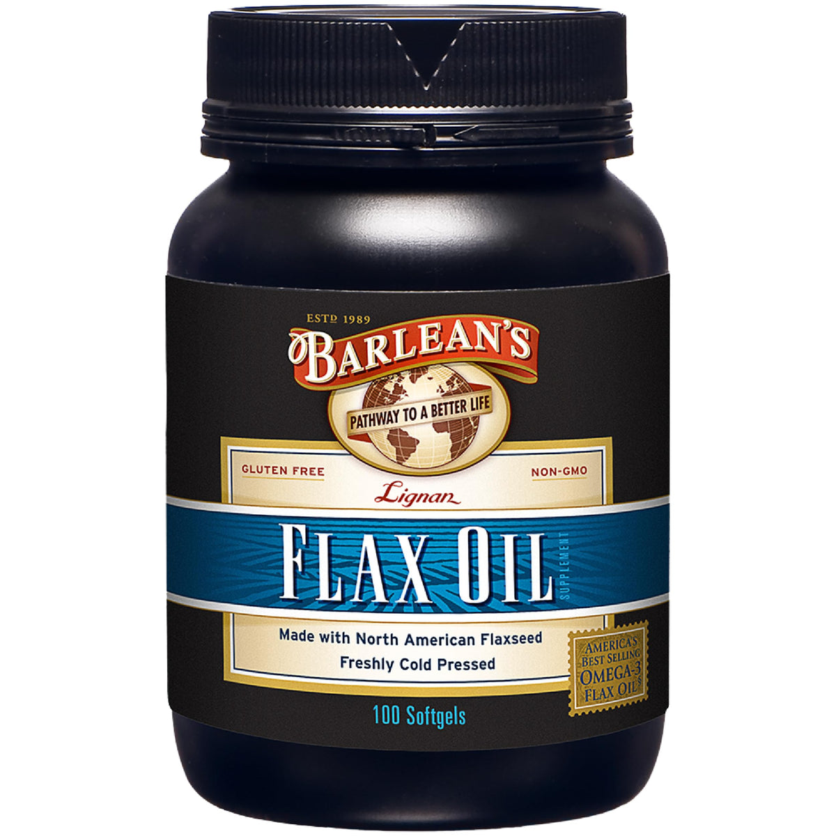 Barlean's Omega 3 6 9 Lignan Flaxseed Oil Softgels bottle