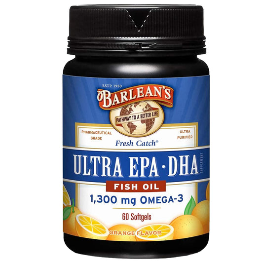 Barlean's Omega-3 orange softgels bottle front view