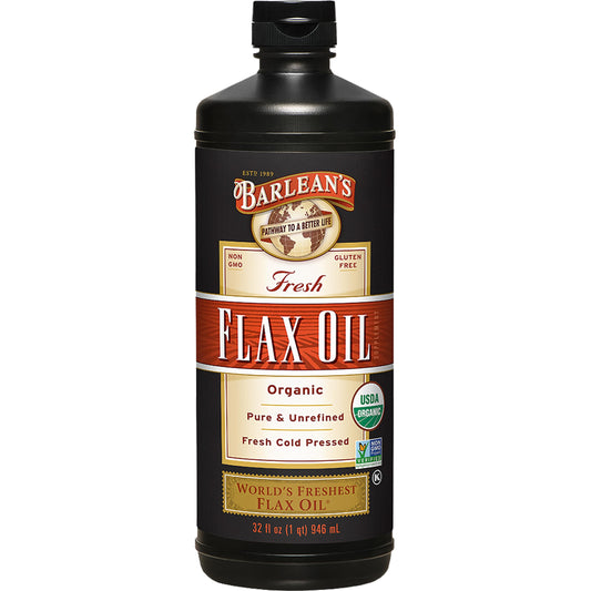 Barlean's Organic Flaxseed Oil Liquid bottle 32 oz