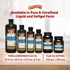 Barlean's Organic Lignan Flaxseed Oil packaging and bottle
