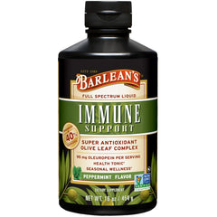 Barlean's Peppermint Olive Leaf Liquid bottle, 16 oz