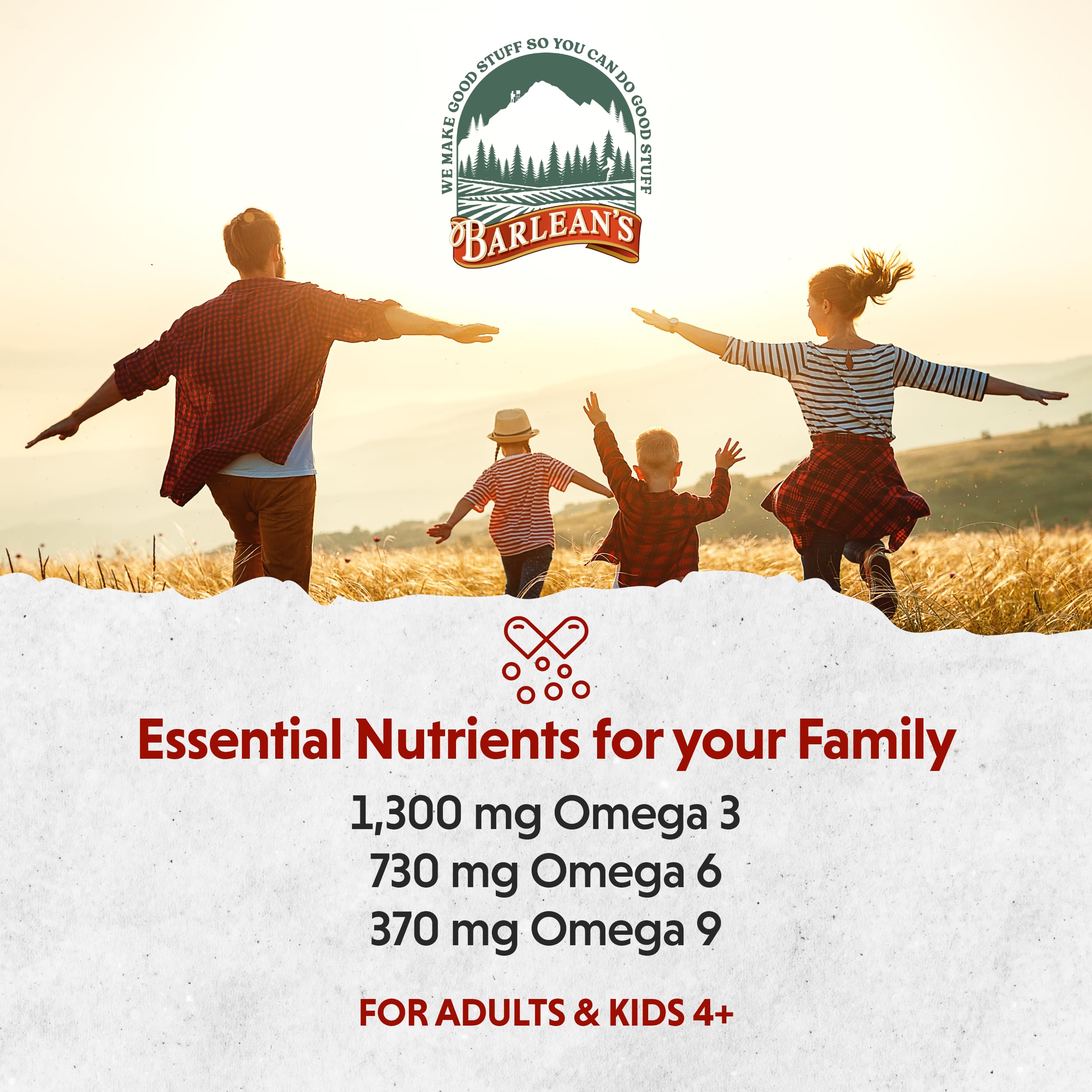 Barlean's emulsified formula label emphasizes easy digestion benefits.
