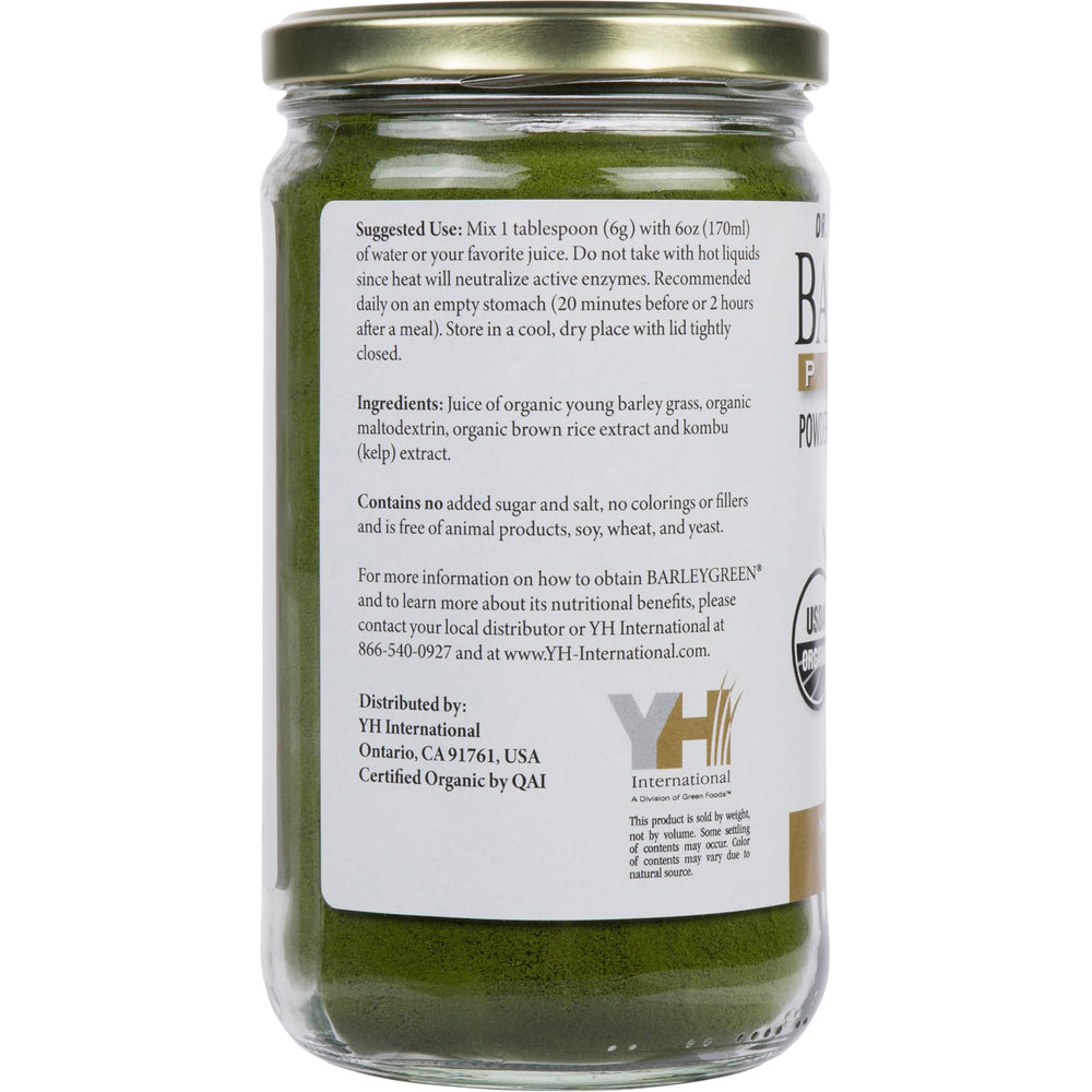 BARLEYGREEN glass with juice shows convenient pre-meal mix.