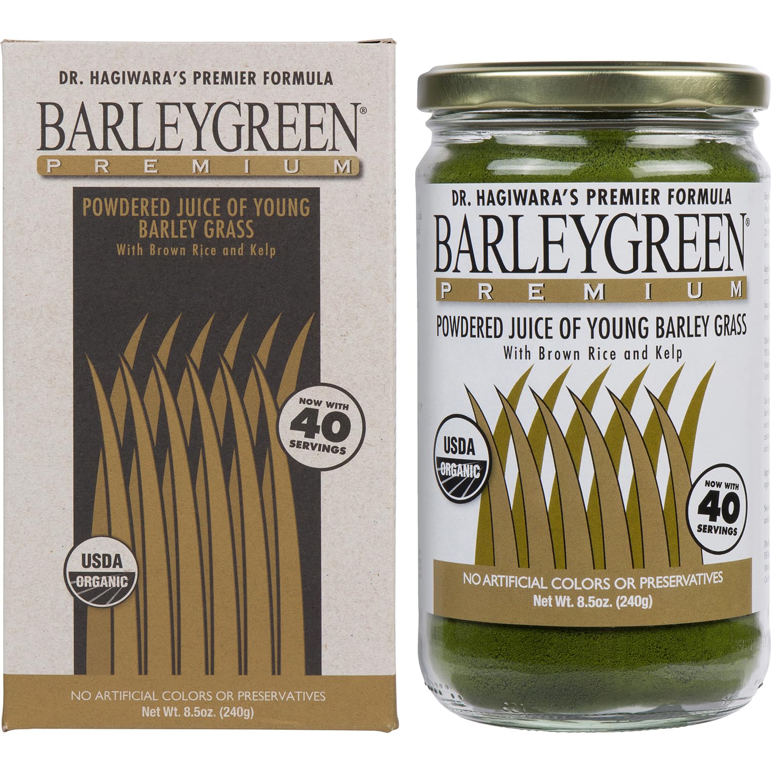 BARLEYGREEN powder poured into water for an easy blend.