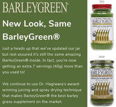 BARLEYGREEN scoop of powder ready to measure a nutrient boost.