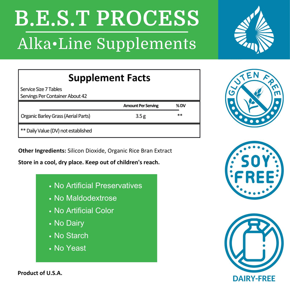 Barley grass concentrate used in AlkaGreen tablets
