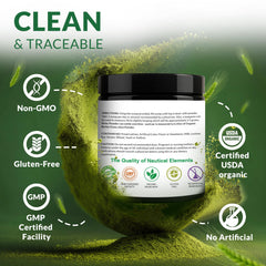 Packaging of barley grass juice powder organic