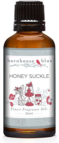Barnhouse Blue Honeysuckle fragrance oil in amber bottle, ideal for candles, diffusers, and soaps