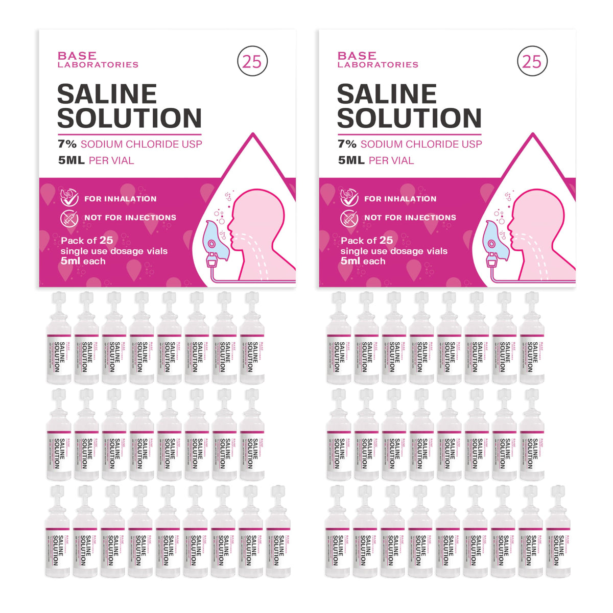 BASE LABORATORIES 7-percent saline bottle for nasal irrigation supports gentle airway cleansing.
