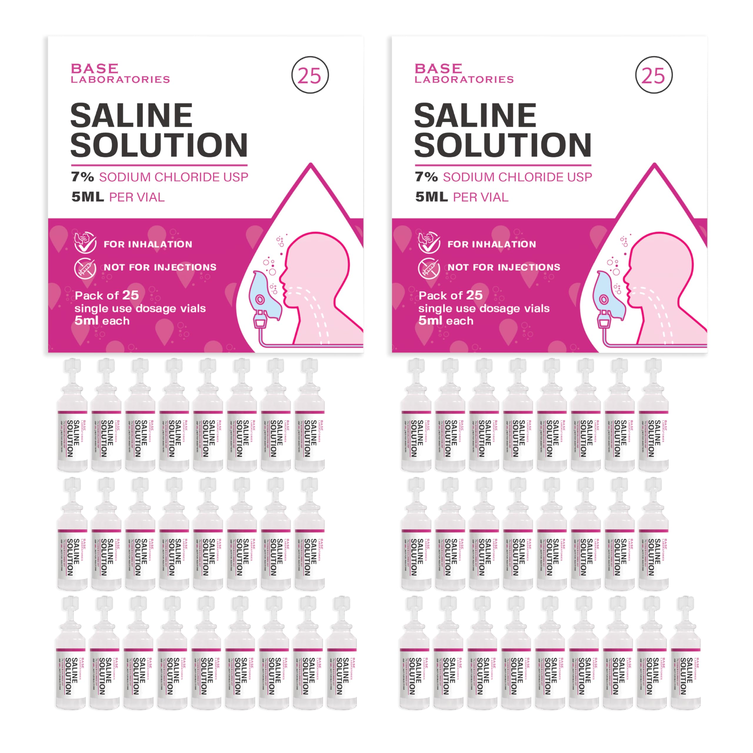 BASE LABORATORIES 7-percent saline bottle for nasal irrigation supports gentle airway cleansing.