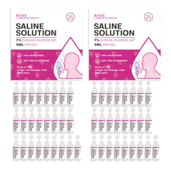 BASE LABORATORIES 7-percent saline bottle for nasal irrigation supports gentle airway cleansing.