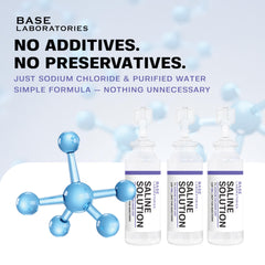 BASE LABORATORIES high-concentration saline bottle emphasizes salt content for inhalation