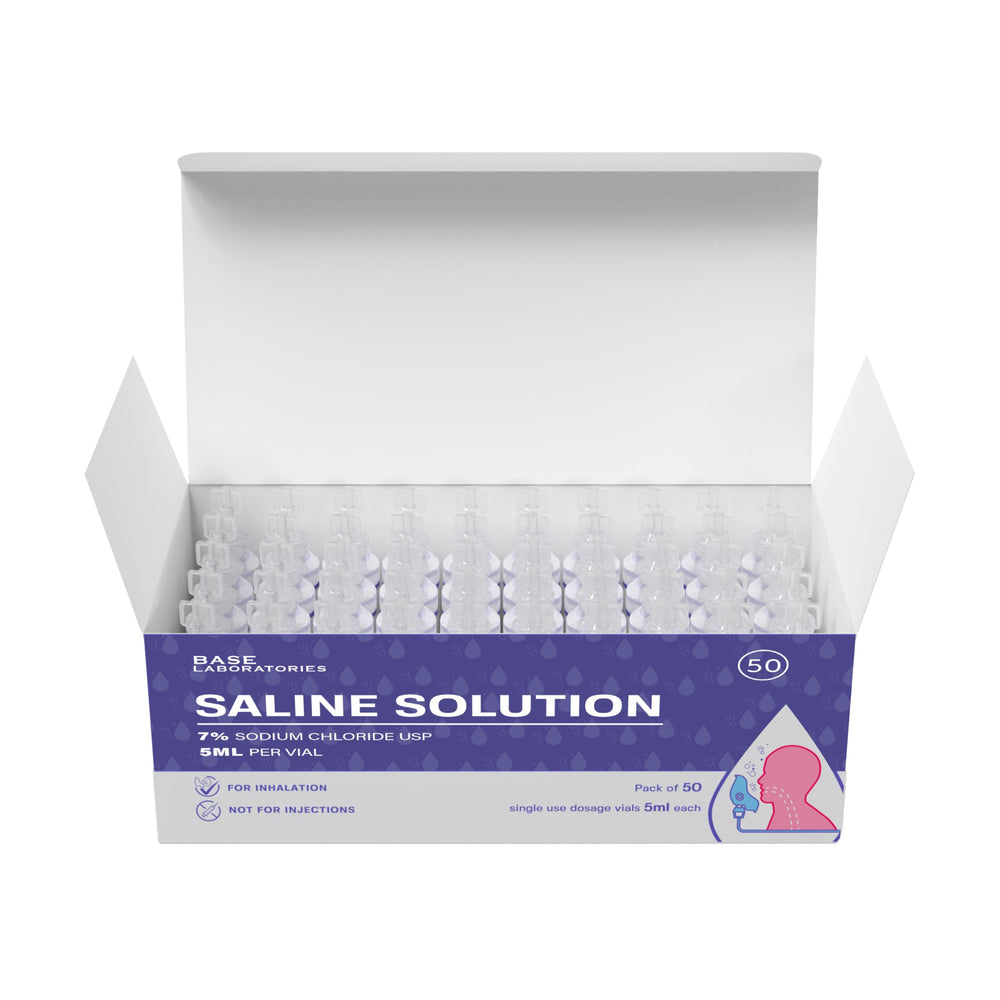 BASE LABORATORIES water and sea salt formula close-up for gentle airway cleansing