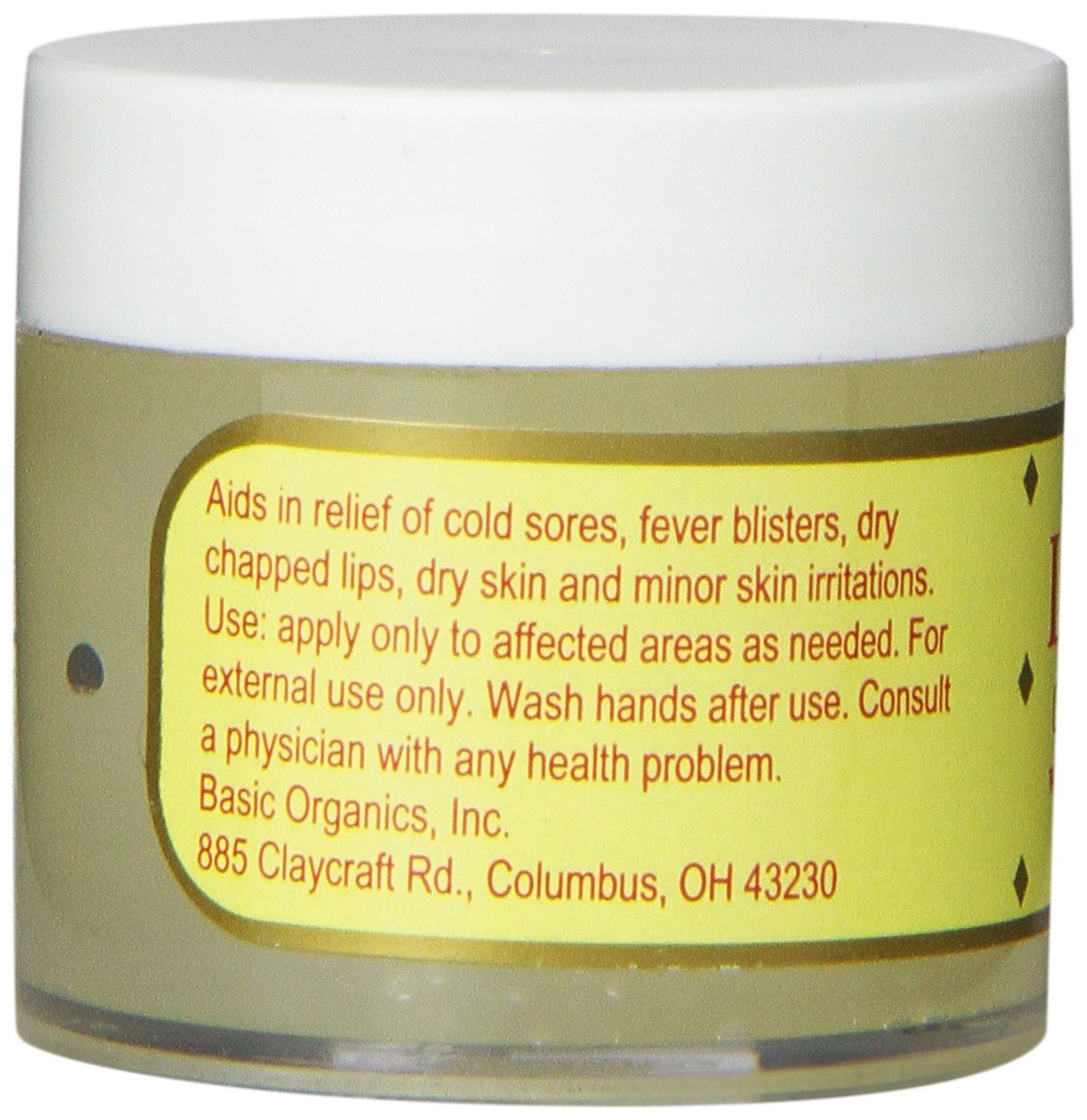 Basic Brands L-Lysine Lip Ointment camphor menthol providing cooling sensation on contact.