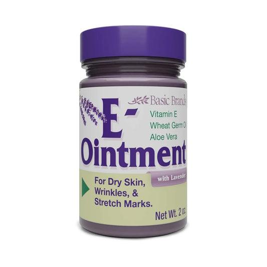 Basic Brands Vitamin E Ointment Lavender 2 oz bottle with packaging
