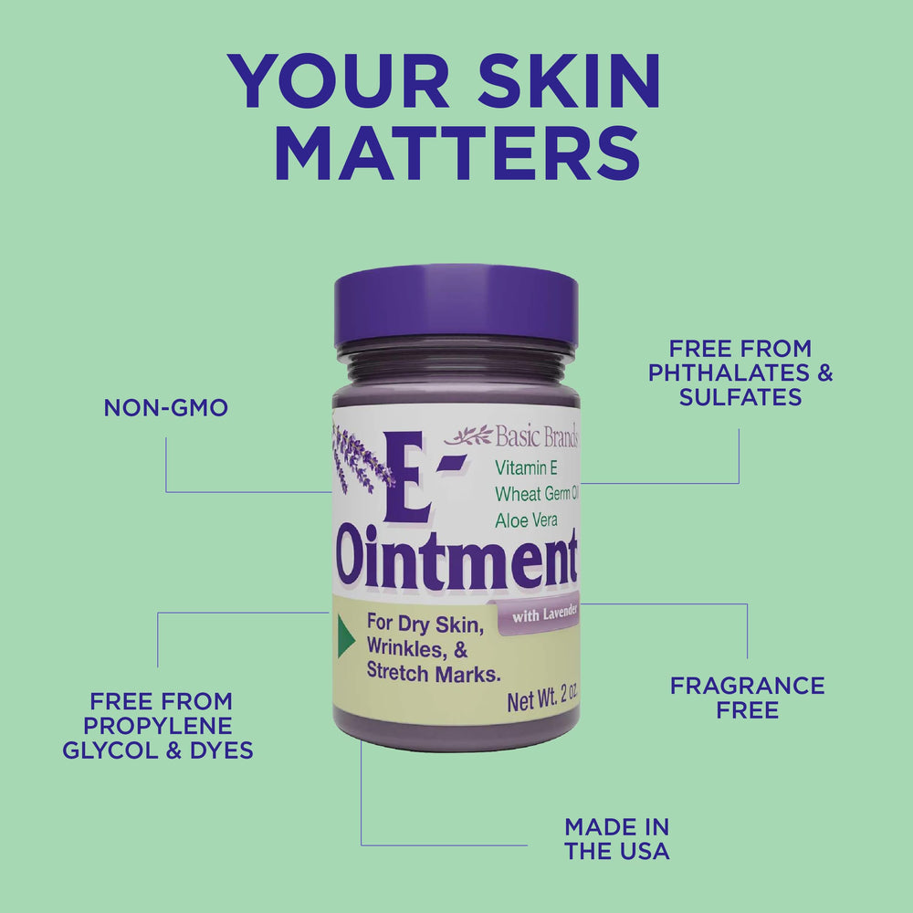 Lavender vitamin E ointment being applied to skin